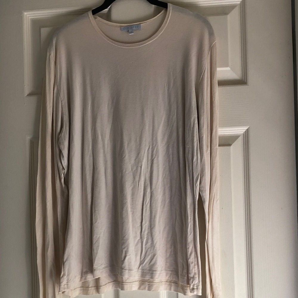 Long-Sleeve Crewneck Shirt - Light Cream